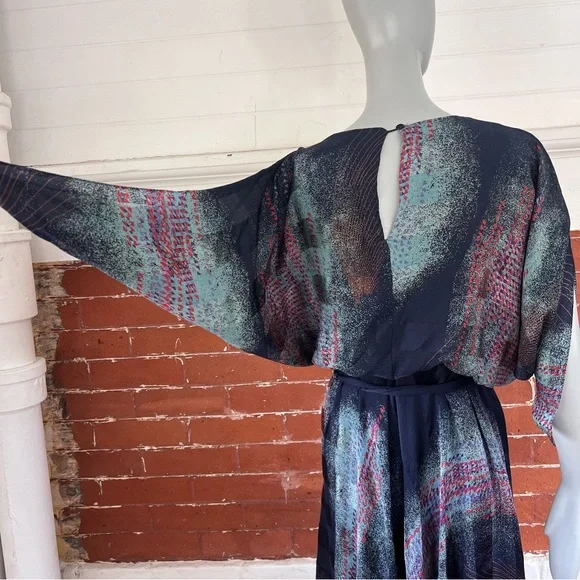 Vintage The Silk Farm 80’s Silk Midi Dress - Picture 8 of 16